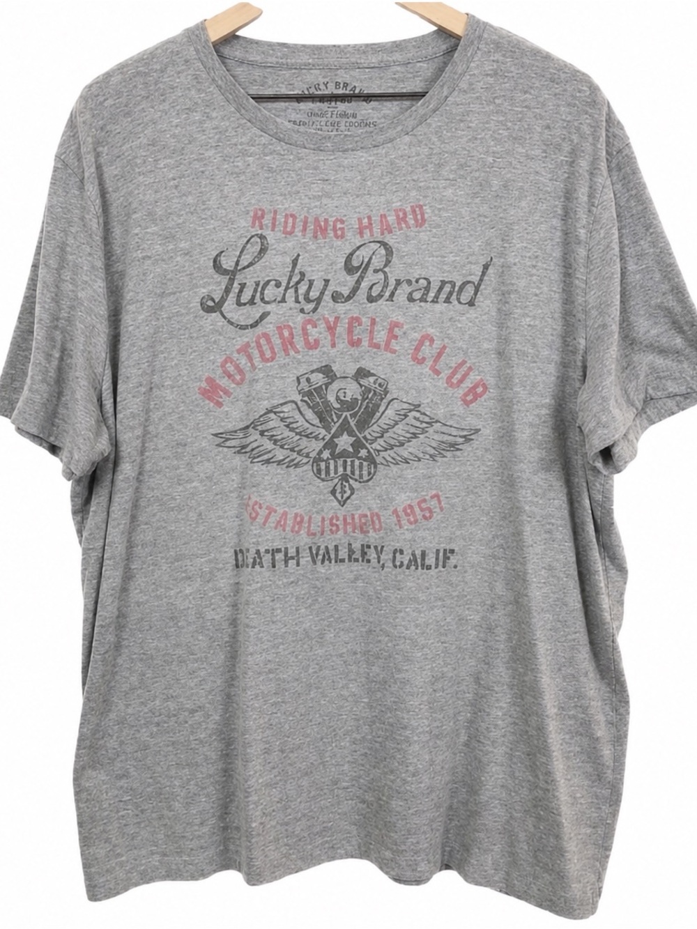 Lucky Brand Mens Motorcycle Club T-Shirt XL Death Valley Biker Moto Rocker